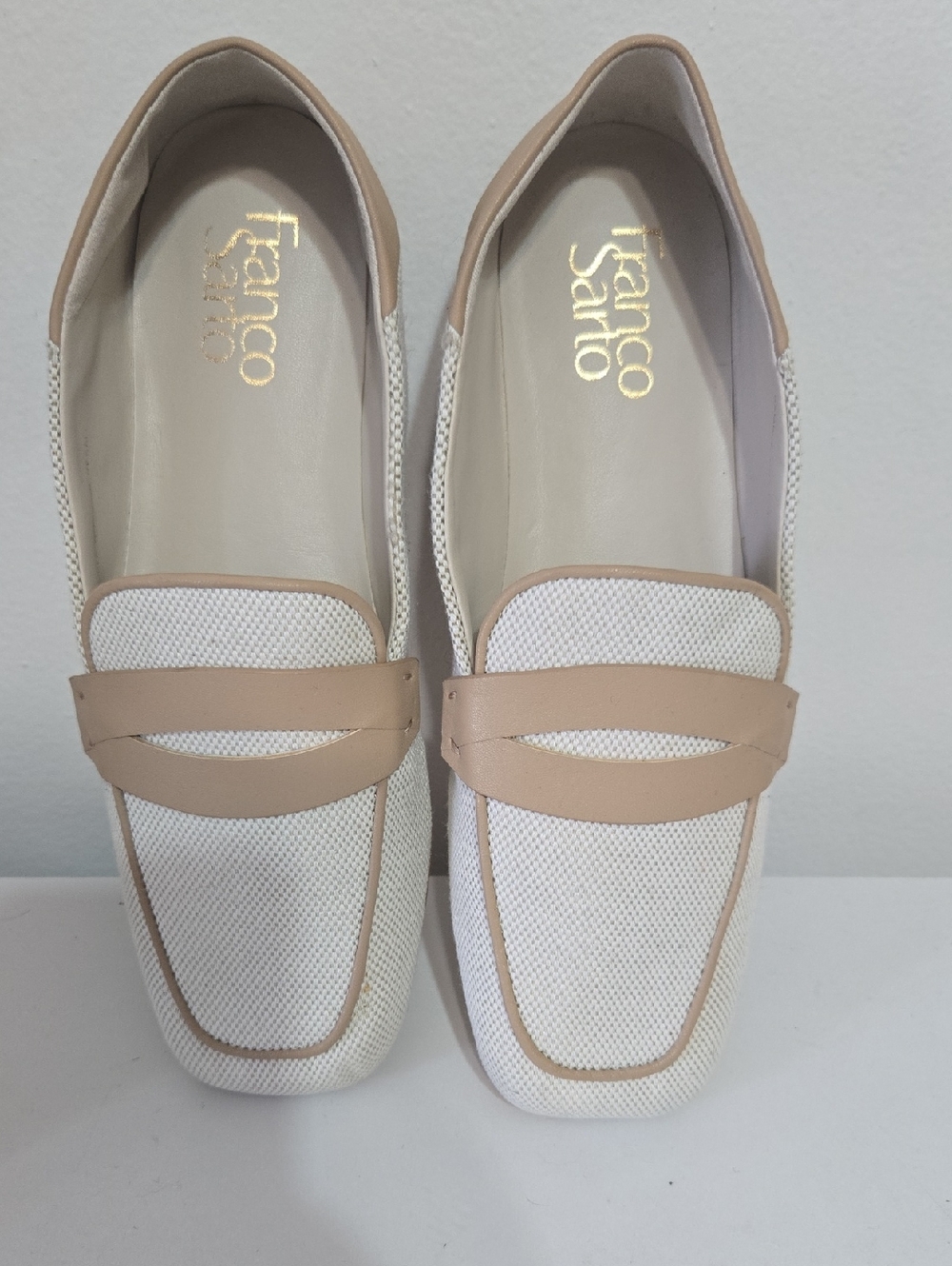 Franco Sarto Nude Mesh Penny Loafers
